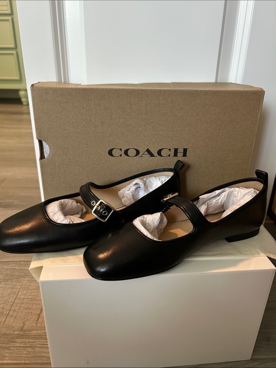 Coach Shoes - Coach Black Leather Mary Jane Shoes with Buckle